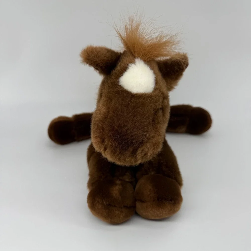 Aurora World Flopsie 12 inch Outlaw Brown Horse Stuffed Animal Plush White Blaze